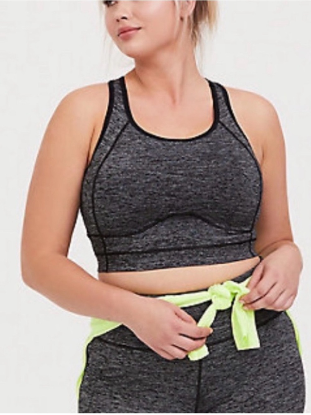 Torrid Grey Space-Dye Longline Wicking Sports Bra. Size 4X